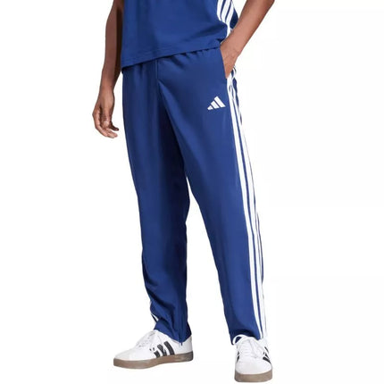 Vyrų adidas Essentials 3-Stripes Stanford kelnės su atviru kraštu Mėlyna JE6400