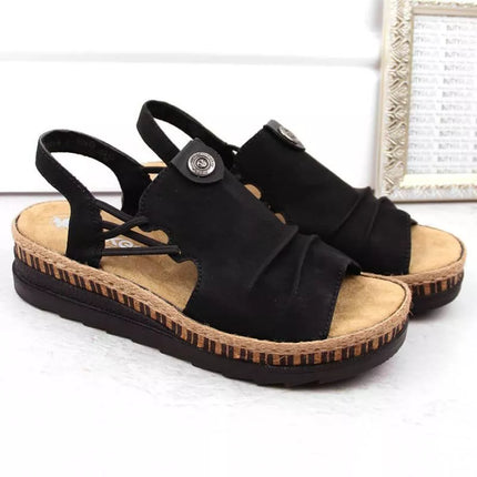 Comfortable Rieker W RKR677 black sandals