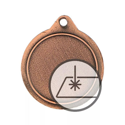 Medal with engraving on laminate