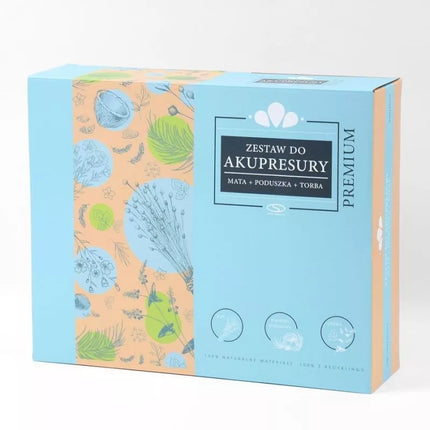 Akupresūros kilimėlis + pagalvėlė SMJ sport YG009 Premium Eco (linas, kokosas, grikių lukštai)