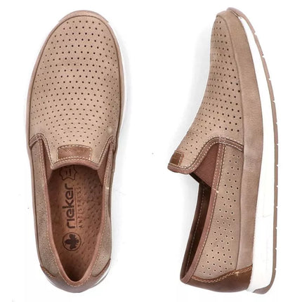 Vyrų odiniai ažūriniai mokasinai, rudi Rieker 11955-64