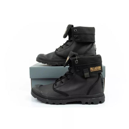 Palladium Women's Baggy Coated High Top Sneakers Fashionable Black