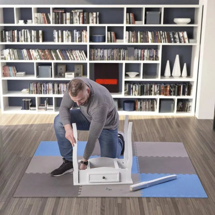 „One Fitness“ MP10 puzzle kilimėliai, mėlynai pilki, 9 vnt., 10 mm