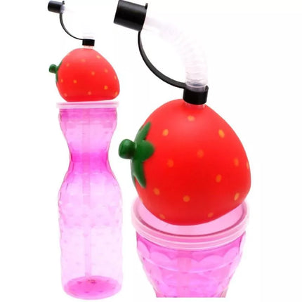 Sportinis butelis su šiaudeliu 500ml rožinis EXCELLENT HOUSEWARE