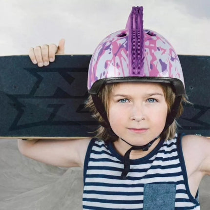 Reguliuojamas vaikiškas dviračio šalmas NO FEAR MOHAWK DYDIS (48-52CM) BALTA/VIOLETINĖ