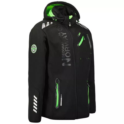 Geographical Norway ROYAUTE BLACK / GREEN DB MEN 068 BLACK / GREEN men's softshell jacket (WY8026H/GN-NOIR / VERT)