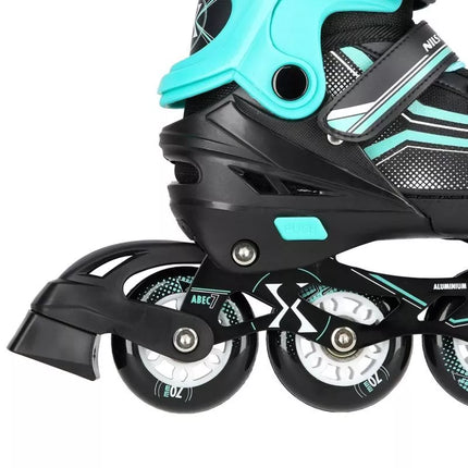 NILS EXTREME NH18190 2IN1 ROLLER SKATES BLACK-BLUE SIZE M (34-38) WITH REPLACEABLE HOCKEY BLADE