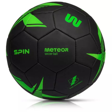 Meteor Spin 5 Futbolo Kamuolys Juoda/Žalia
