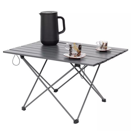 FOLDING TABLE 68x46x40CM GREY ALUMINUM IN A COVER