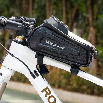 Wozinsky dviračio tašytė ant rėmo, šarvuota, su kišene telefonui, 1.7 l - juoda