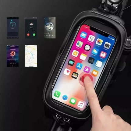 Rockbros B68 Bike Pannier for Frame, Armored, with Phone Pocket and Cover, 1.7L - Black