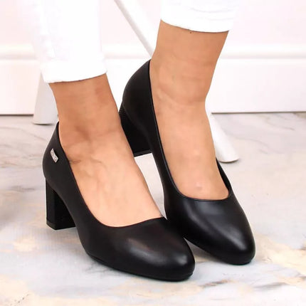 Sergio Leone W SK314A juodi zomšiniai bateliai ant dekoratyvinio blokinio kulno