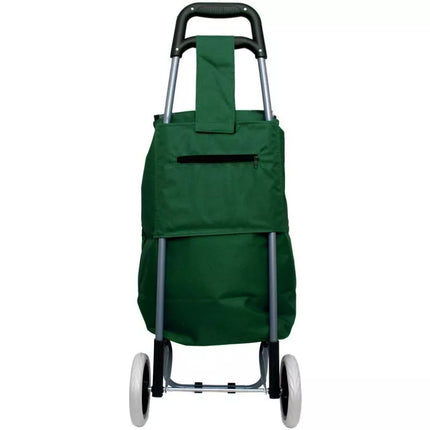 TROLLEY SHOPPING BAG ON WHEELS WITH FRAME 31L GREEN WHITE