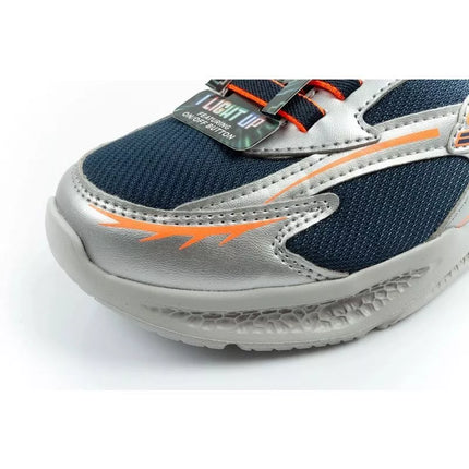 Skechers Glow Strider LED vaikiški sportiniai batukai berniukams, sidabriniai
