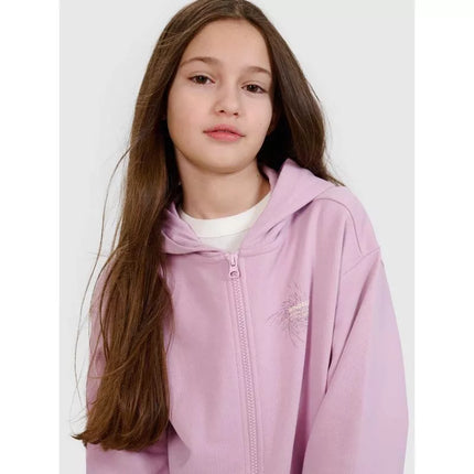 Girls' sweatshirt with a hood, 4F 4FJWSS25TSWSF1482-52S