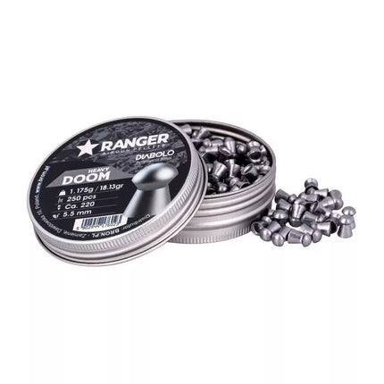 5.5 mm RANGER Diabolo Doom Heavy plokšti šratai 250 vnt. 1.175 g