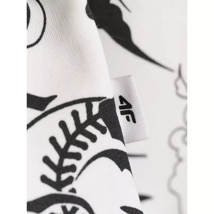 Negabaritinis T-shirt su spauda mergaitėms 4F 4FJRAW25TTSHF3069-90A