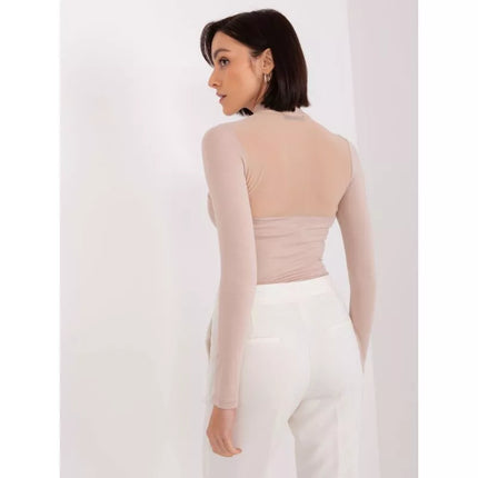 Beige viscose blouse BASIC FEEL GOOD (RV-BZ-9203.87P)