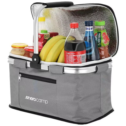 FOLDABLE THERMAL TOURIST BASKET 24L GREY ENERO CAMP