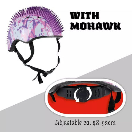 Reguliuojamas vaikiškas dviračio šalmas NO FEAR MOHAWK DYDIS (48-52CM) BALTA/VIOLETINĖ