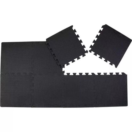 PUZZLE MAT FOR FITNESS EQUIPMENT 8 PCS 30x30x0.9 CM BLACK PURE 2 IMPROVE