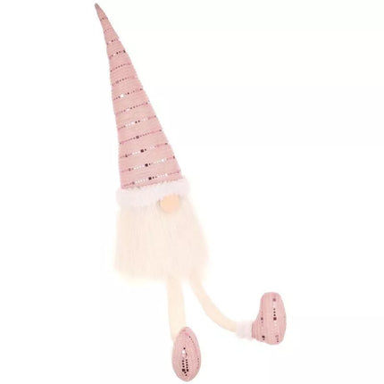Blizgantis Kalėdų senelio dekoratyvinis nykštukas 38+20CM, rožinis