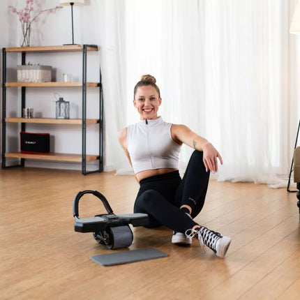 KA10 BLACK ABS WHEEL AUTOMATIC WHEEL FOR EXERCISING THE ABDOMINAL MUSCLES WITH SUPPORT