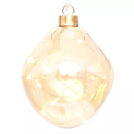 GLASS BALL MATRIX DROP LED 10CM GOLD