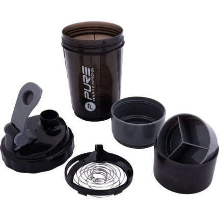 FITNESS SHAKER BOTTLE 500ML BLACK GRAY PURE 2 IMPROVE