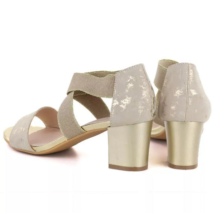 Women's gold Jezzi RMR1954-27 strappy sandals