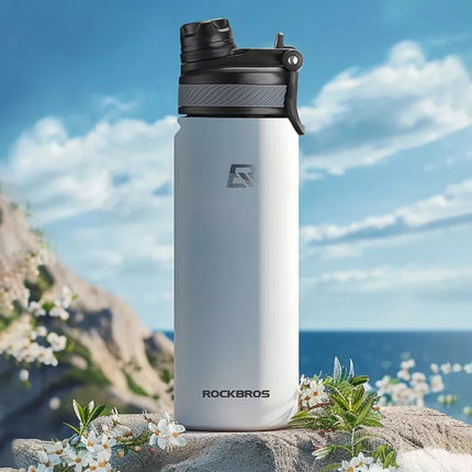 Rockbros 35210029006 thermal bicycle bottle for drinks 650 ml - white