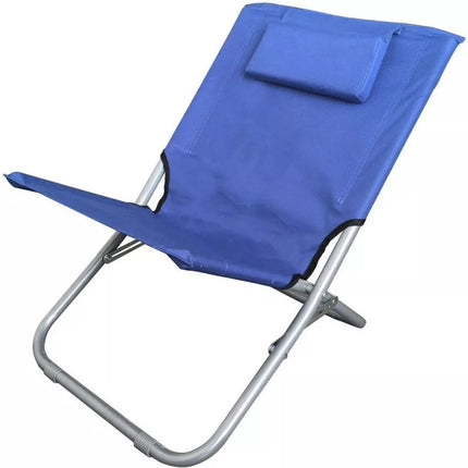 FOLDABLE BEACH CHAIR WITH HEADREST 47X61X58CM NAVY BLUE