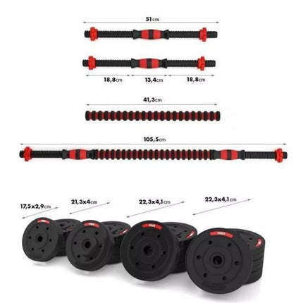 Sudėtinis štangos komplektas 2in1 SGP40 HMS 40 kg