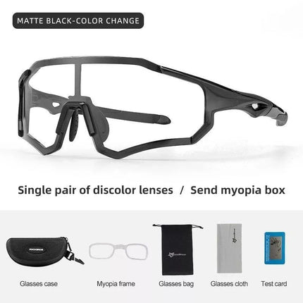 Rockbros 10181 UV400 Photochromic Cycling Glasses - Black