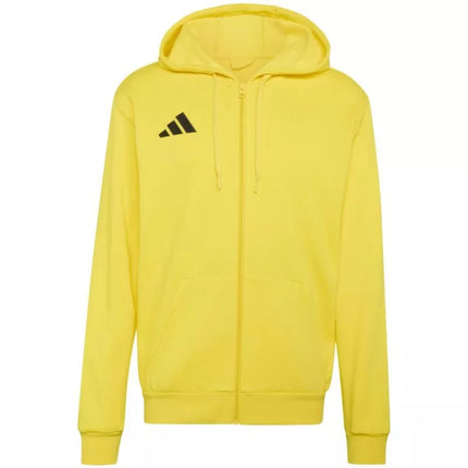 Vyriškas adidas Entrada 26 džemperis su gobtuvu ir pilnu užtrauktuku Geltonas KF8964