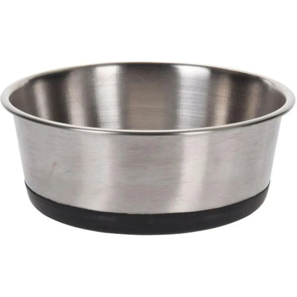 DOG AND CAT BOWL STAINLESS STEEL 17X6.5CM RUBBER BASE DOGS COLLECTION