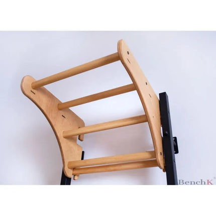 WOODEN AND METAL GYMNASTIC WALL BAR WITH WOODEN BAR BENCHK 711W