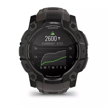 Garmin Instinct 3 – 50 mm AMOLED Black met charcoal band watch