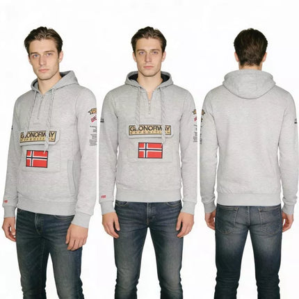 Geographical Norway Gymclass EO DB 100 M džemperis WU6620H/GNO – pilka melanža