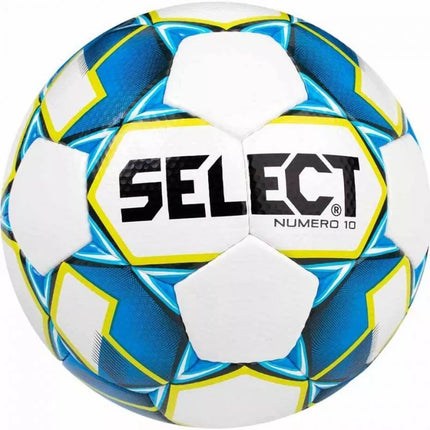 Select Futbolo kamuolys Numero 10 baltas-mėlynas-geltonas 16806