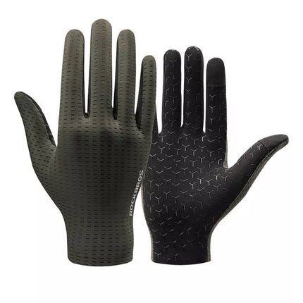 Rockbros Breathable Full Finger Cycling Gloves, Size: XXL - Green