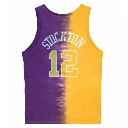 Mitchell & Ness NBA Utah Jazz John Stockton Tie Dye Cotton Tank - TTNK3206-UJAYYJSTYWPR