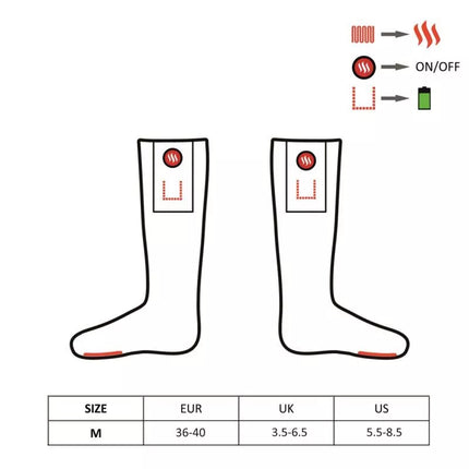 GLOVII HEATED SLIPPERS WITH SOCKS, SIZE 36-43, NORWEGIAN PATTERN, BATTERIES AND CHARGING CABLE INCLUDED, GQ4M