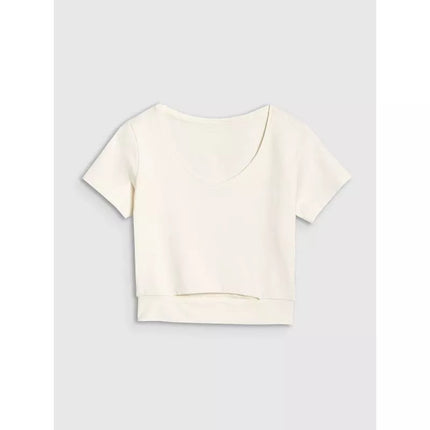 Women's crop top plain t-shirt 4F 4FRSS25TTSHF2695-11S