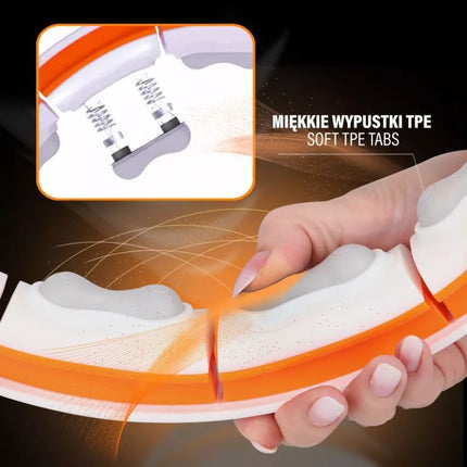 HHM21 HULA HOP WHITE/ORANGE WITH MAGNETS, TPE PROTECTION AND WEIGHT + HMS COUNTER