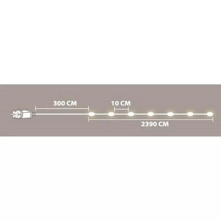 VIELINĖ GIRLIANDA 240 LED ŠALTAI BALTA