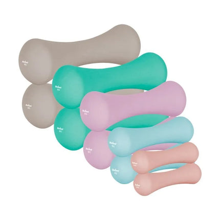 Ketaus hantelių su neopreno danga rinkinys 21kg (2x0.5kg+2x1kg+2x2kg+2x3kg+2x4kg), REBEL ACTIVE