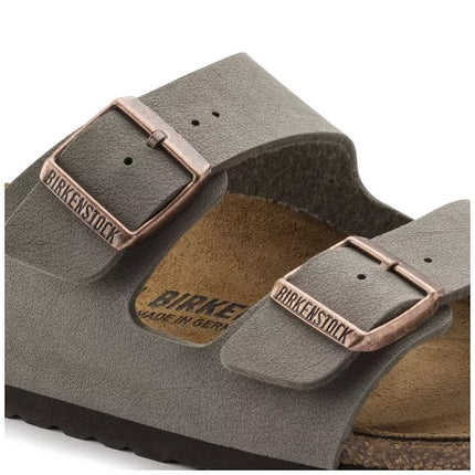 „Birkenstock Arizona Birko-Flor Nubuck Stone“ pilki moteriški/vyriški įspiriami sandalai (0151211)