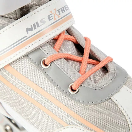 NILS Extreme NH18190 2in1 inline skates, white and pink, size S (29-33), with replaceable hockey blade