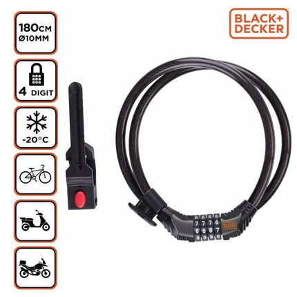 KODINĖ DVIRAČIO SPYNA SU RANKENA 10x1800MM BLACK+ DECKER